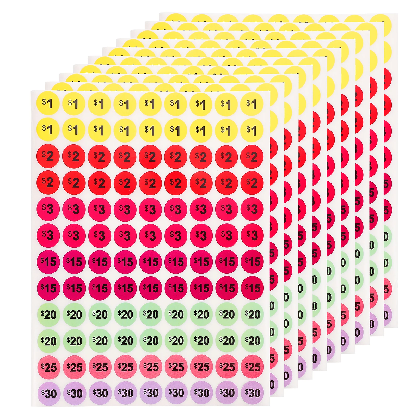 Etichette adesive per cartellini del prezzo da 10 fogli Etichette colorate per prezzi di vendita per supermercati per piccole imprese facili da usare