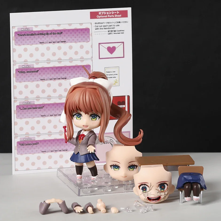 Doki Doki Literature Club! Monika 1817 Figurine Change Face Anime Decoration Action Model Doll