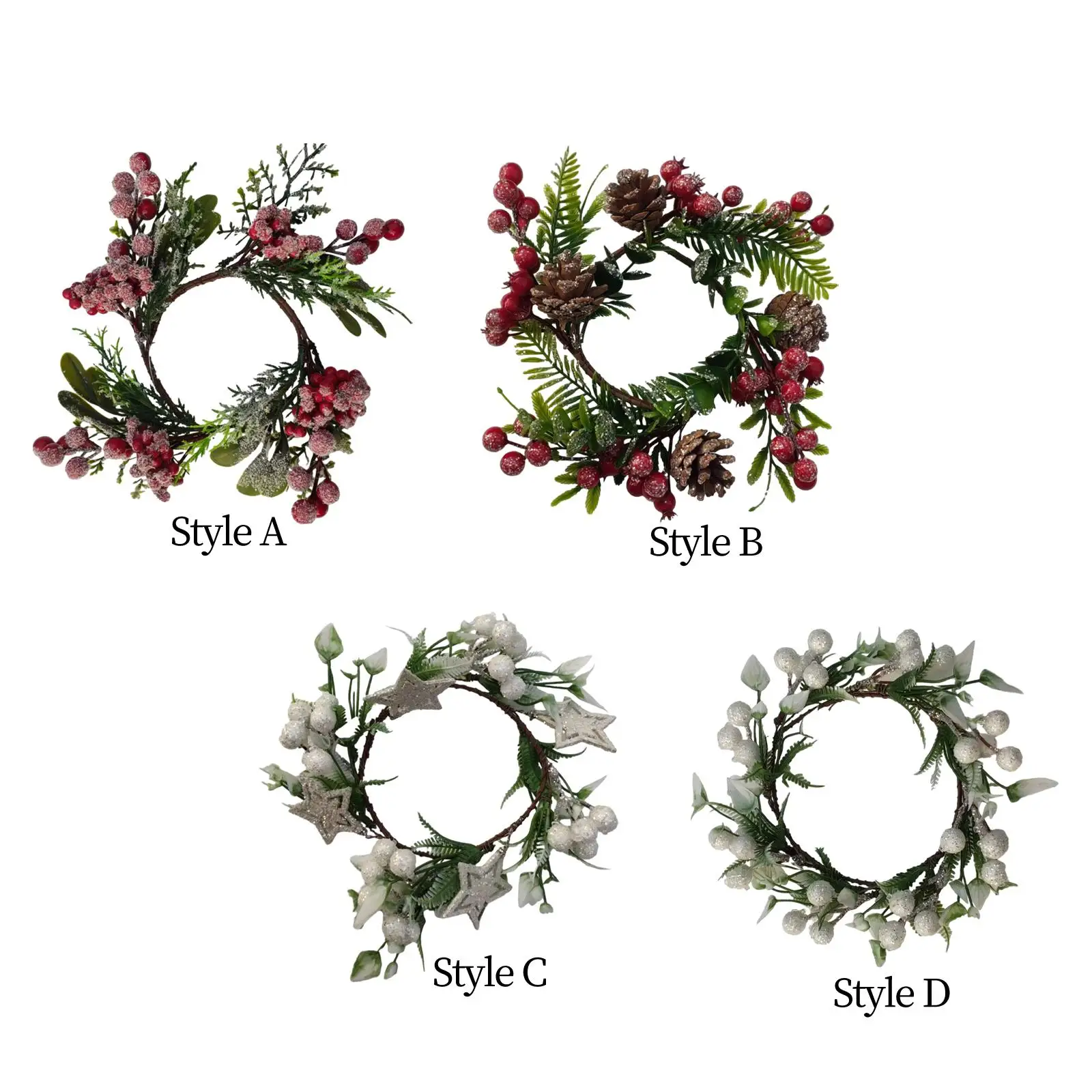 Candle Wreath Winter Wreath Decor Christmas Decoration Front Door Christmas Wreath for Indoor Wedding Window Outside Home Decor