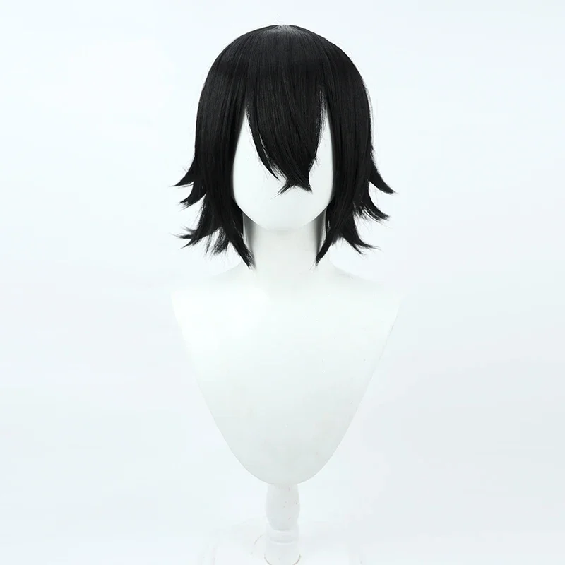 Anime Onmyoji Kyle McCarley Cosplay Wig Short Black Synthetic Hair Heat Resistant Halloween Role Play