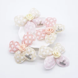 10Pcs 55*45mm Padded Floret Embellishment Flower for DIY Clothes Shoes Gloves Hat Sewing Patches Headwear Decor Appliques