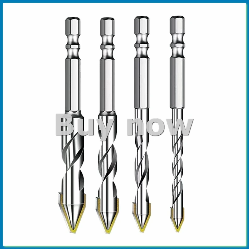 4PCS Eccentric Twist Drill Bit High-Strength Drill Bits Set 6mm/8mm/10mm/12mm Metal Twist Drill Bits for Glass/Tile/Wood-A75P