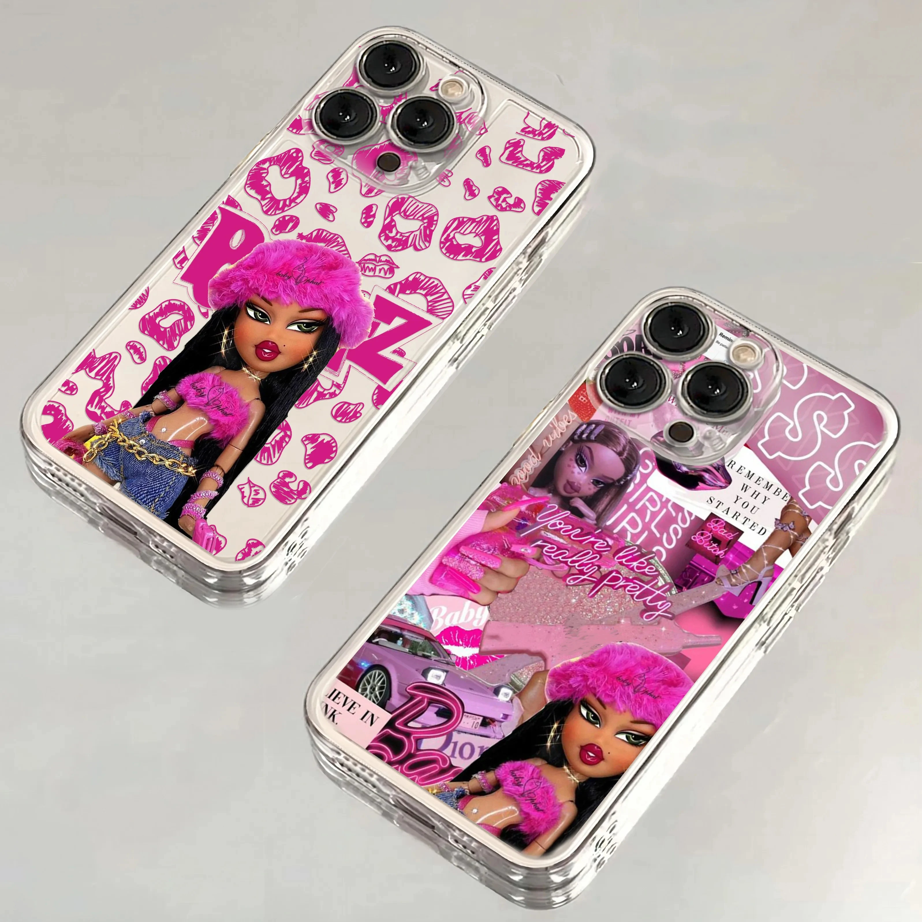 

Fashion lovely Doll Bratz Phone Case For iPhone 16 15 14 13 12 11 Mini Pro Max X XR XSMax 7 8 Plus SE20 Transparent Cover