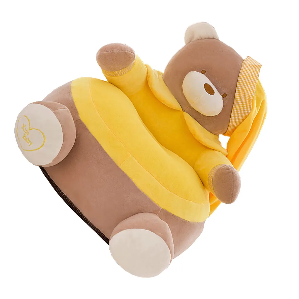 No Filling Baby Bean Bag Cartoon Crown Bear Baby Chair Toddler Nest Puff Children Seat Sofa Cover