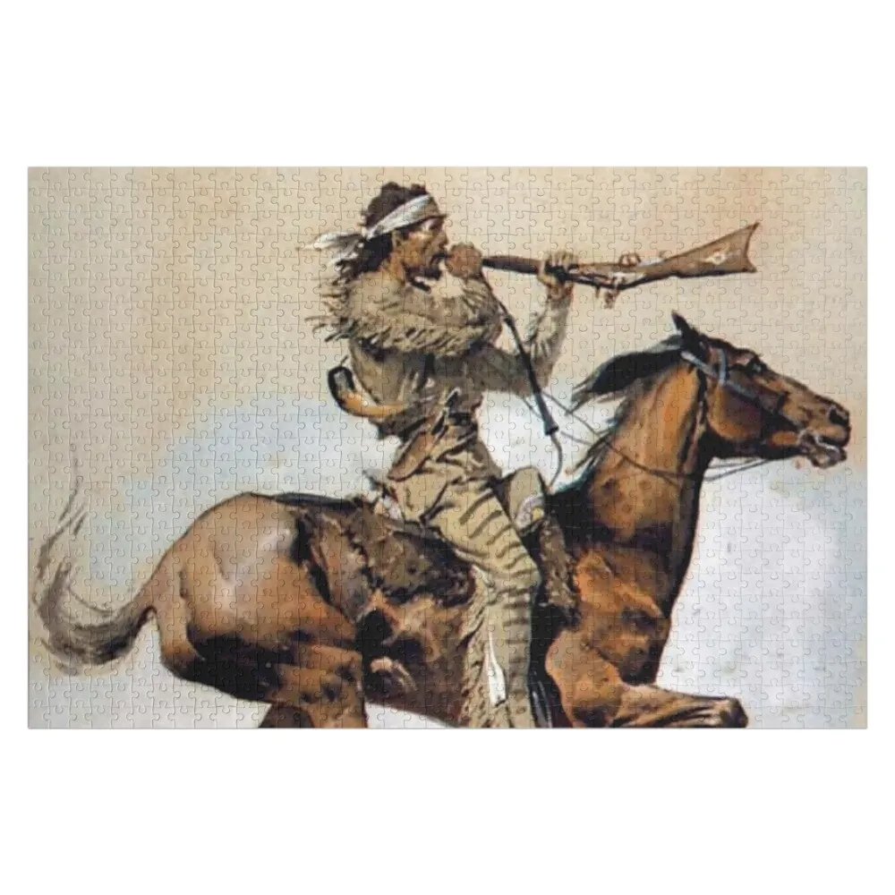 

Пазл «Охотник на бизонов, извергающий пули» Фредерика Ремингтона, деревянные пазлы на заказ для детей и взрослых