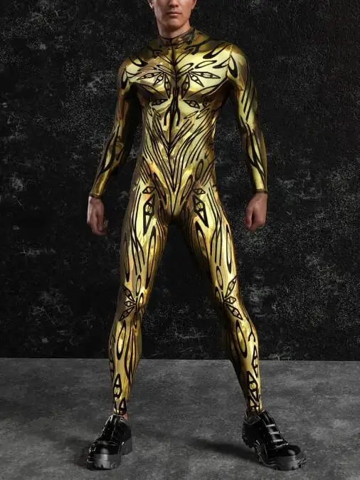 Mechanische Pantser Robot Cyberpunk Jumpsuit Cosplay Bodysuit Steampunk Kostuum Halloween Party Toont Mannen Vrouwen Cool Zentai Pak