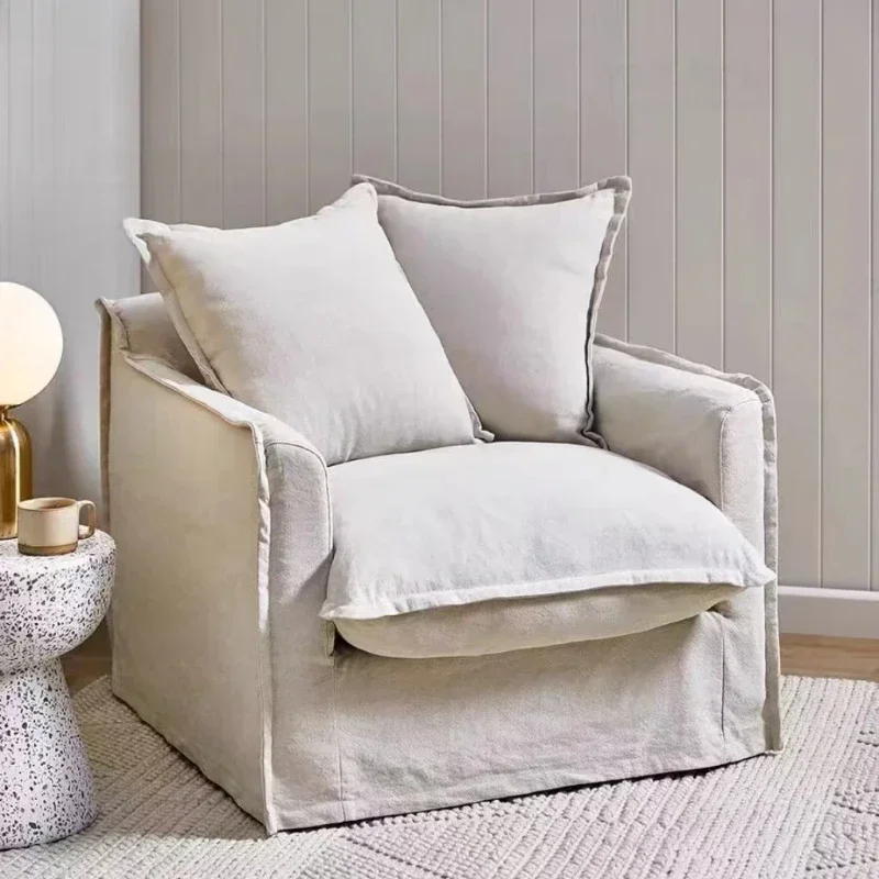 

Apartment Modern Sofa Single Fabric Cushion Living Room Sofa Designer European Sillon Relax Reclinable Para Salon Home Furniture