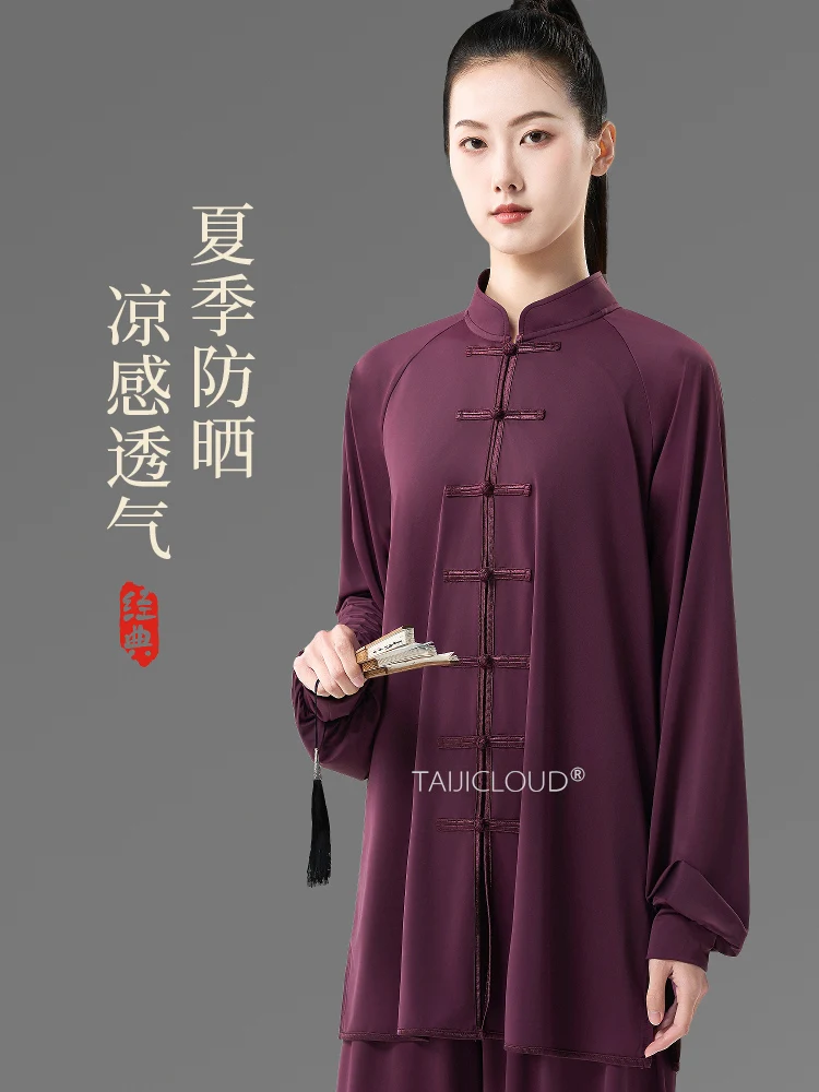 

2025 New Women's Tai Chi Suit Summer Lightweight Ba Duan Jin Kung Fu Costume with Oriental Style for Martial Arts Performance