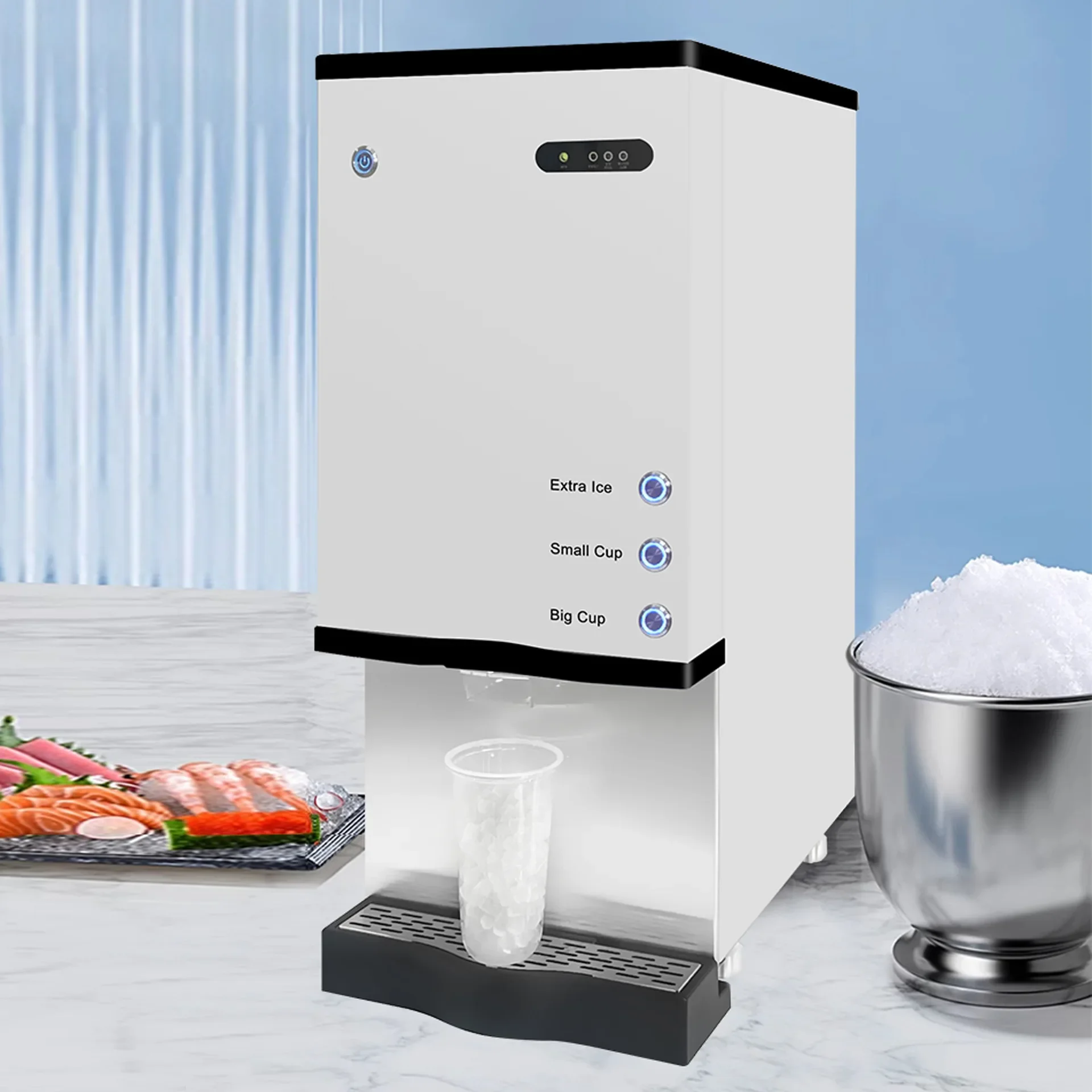 Fully automatic commercial ice machine, mass-selling granular ice machine, one-click automatic ice machine