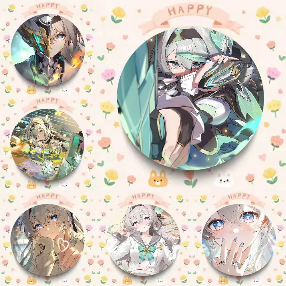 Kawaii Hot Girl Firefly Badge COOL Honkai Star Rail Gaming Metal Brooch for Bag Clothes Hat Decor Cosplay Accessories Gifts