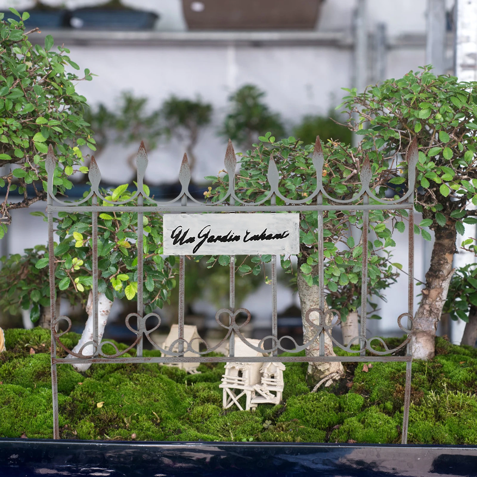 

Mini Iron Fence Smooth Surface Miniature Garden Decoration Dollhouse Ornament Durable Natural Material Cake Topper Garden Fence