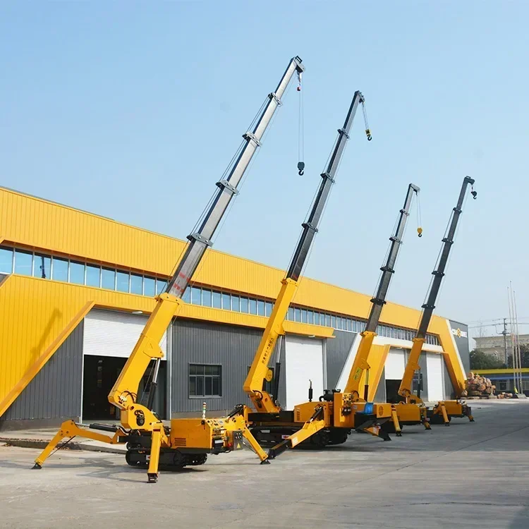 Long Performance Life 5 Ton Mini Spider Crawler Crane Narrow Access Spider Crane With Long Arm Fly Jib for Construction