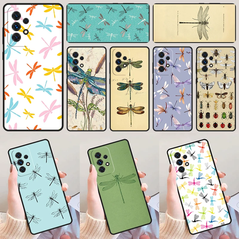 Dragonfly Insect Pattern phone case For Samsung Galaxy A42 A31 A40 A51 A71 A32 A80 A91 A52 A72 A20e A21S A50 A70 A11 A12 Cover