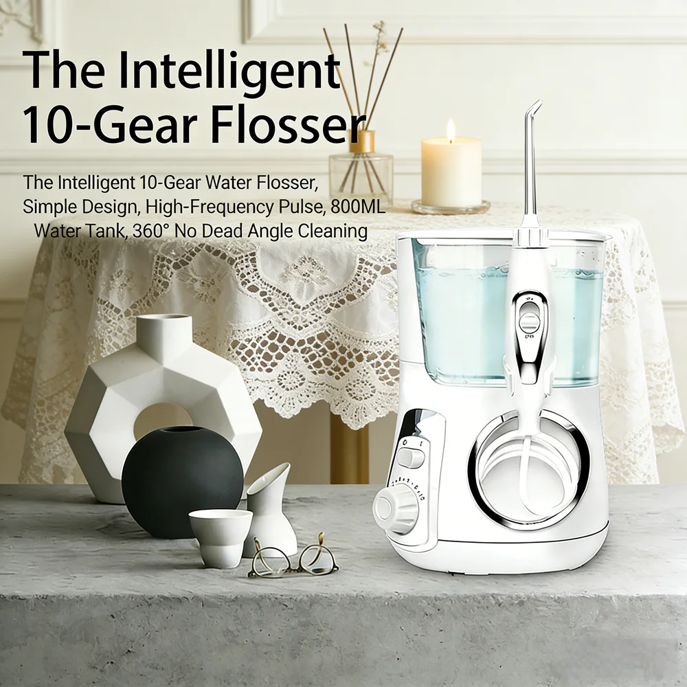 

Электрический ирригатор для полости рта с 10 режимами, 800 мл, настольный, для чистки зубов, улучшения гигиены полости рта и свежего дыхания