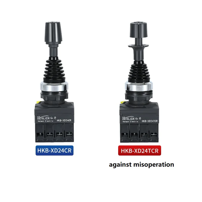 22mm Industrial Joystick Switch 2Way 4Way Self Locking Momentary HKB-XD24CR HKB-XD14TCR Anti Misoperation Spring Return Switch