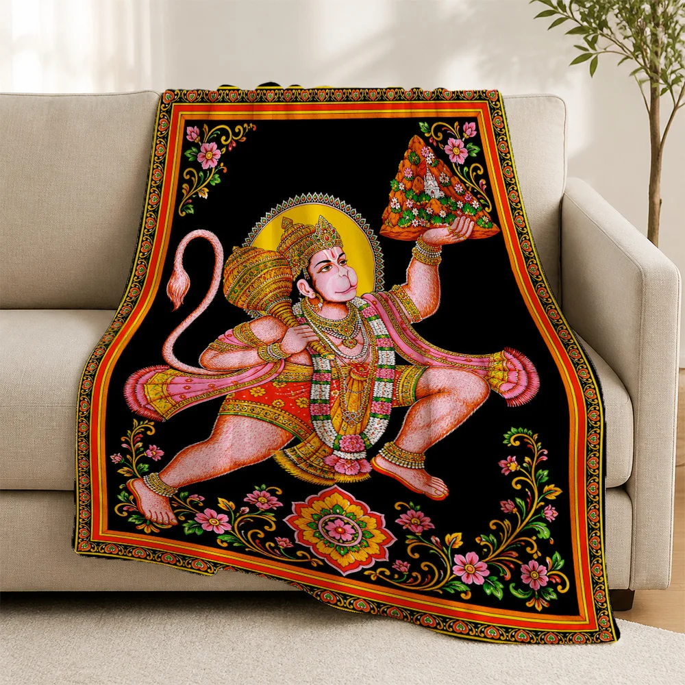 Luxurious Indian Art Throw Blanket Sofa Throw Ethnic Mythology Decor Vibrant Bollywood Style Accent Textile for Home Living Room