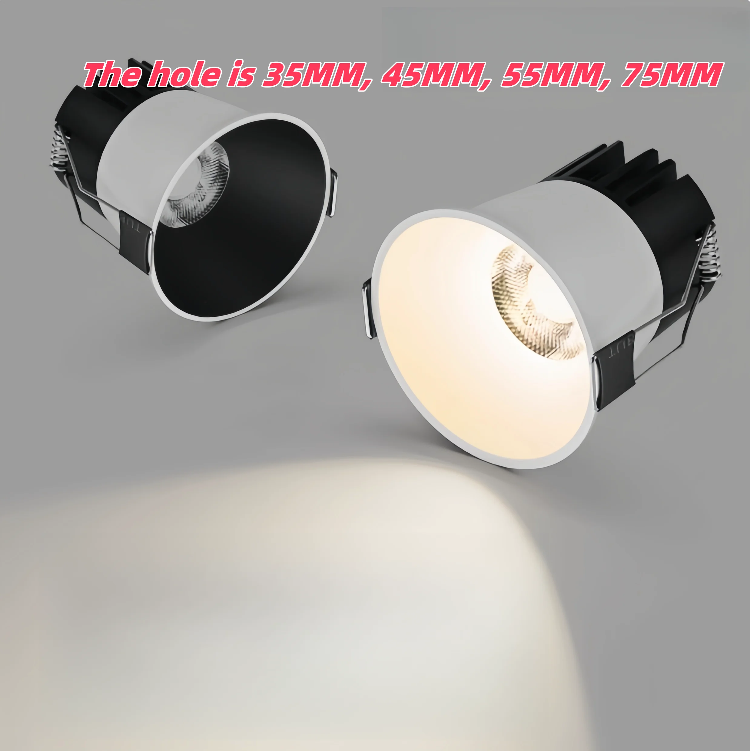 Very narrow frame small spotlight embedded deep cup anti-glare living room home hill full spectrum new downlight bull eye