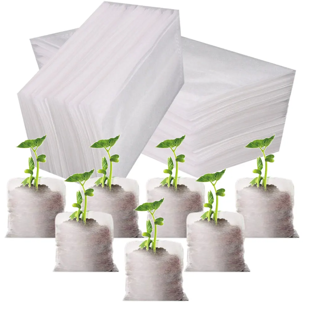 

100-500PCS Biodegradable Nursery Bag Plant Grow Bags Non-woven Fabric Seeds To Sow Flower Pots for Home Garden Accessories Tools