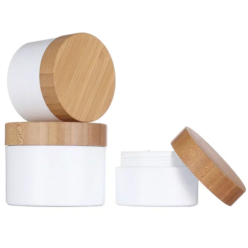 12Pcs/Lot 50/80/100/120/150/200/250g Face Cream Storage Jar Imitation Wood Imitation Grain Lid Cosmetic Bottle Empty Plastic Jar