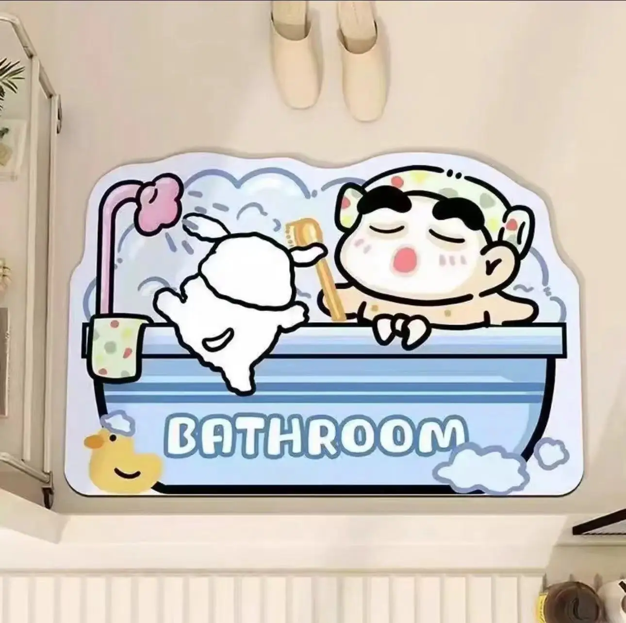 30*40cm Shower Room Water Uptake Mat Quick Drying Fashionable and Exquisite Cartoon Crayon Shin Chan Anime Anime Periphe 썸네일 4