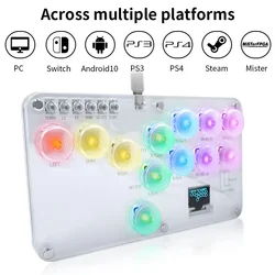 RGB Arcade Hitbox Keyboard Arcade Fightstick Controller For PS4/PS5/Switch Arcade Hitbox For XBox/Switch/Steam Arcade Fighting