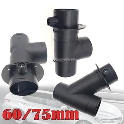 60mm/75mm Y Branch T Piece Air Vent Ducting Outlet Connector For Webasto Air Diesel Parking Heater Exhaust W/Regulating Valve