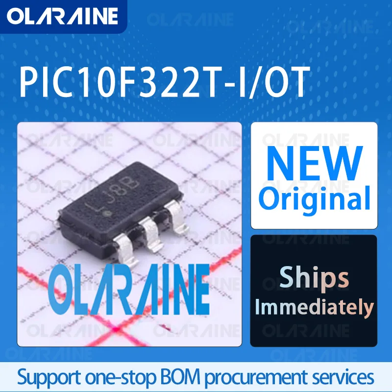 

5/10/100Pcs PIC10F322T-I/OT SOT-23-6 original ic chip 8-bit microcontroller RoHS Core PIC10 Program memory896 B Voltage 5.5V