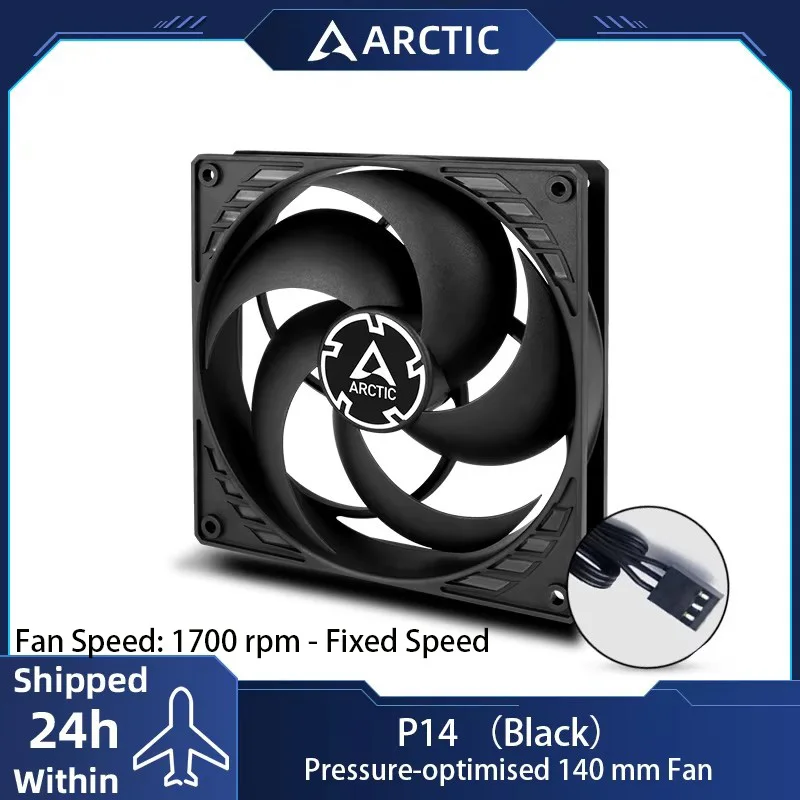 

ARCTIC P14 - PC Fan, 140mm Case Fan, Pressure-optimised, Quiet Motor, Computer, Fan Speed: 1700 RPM - Black