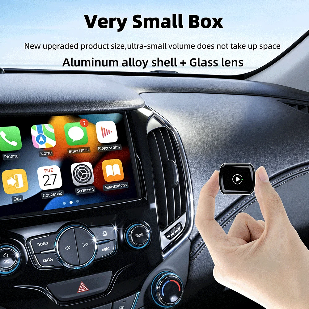 Wireless CarPlay Adapter 2026 Upgrade, Plug and Play, No Latency, Converts Factory Wired to Wireless, Compatible with iPhone 6+