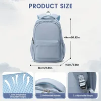 Sac à dos pour étudiantes, lycéennes, collégiennes, polyvalent, adapté aux garçons, utilisation quotidienne en extérieur. 3