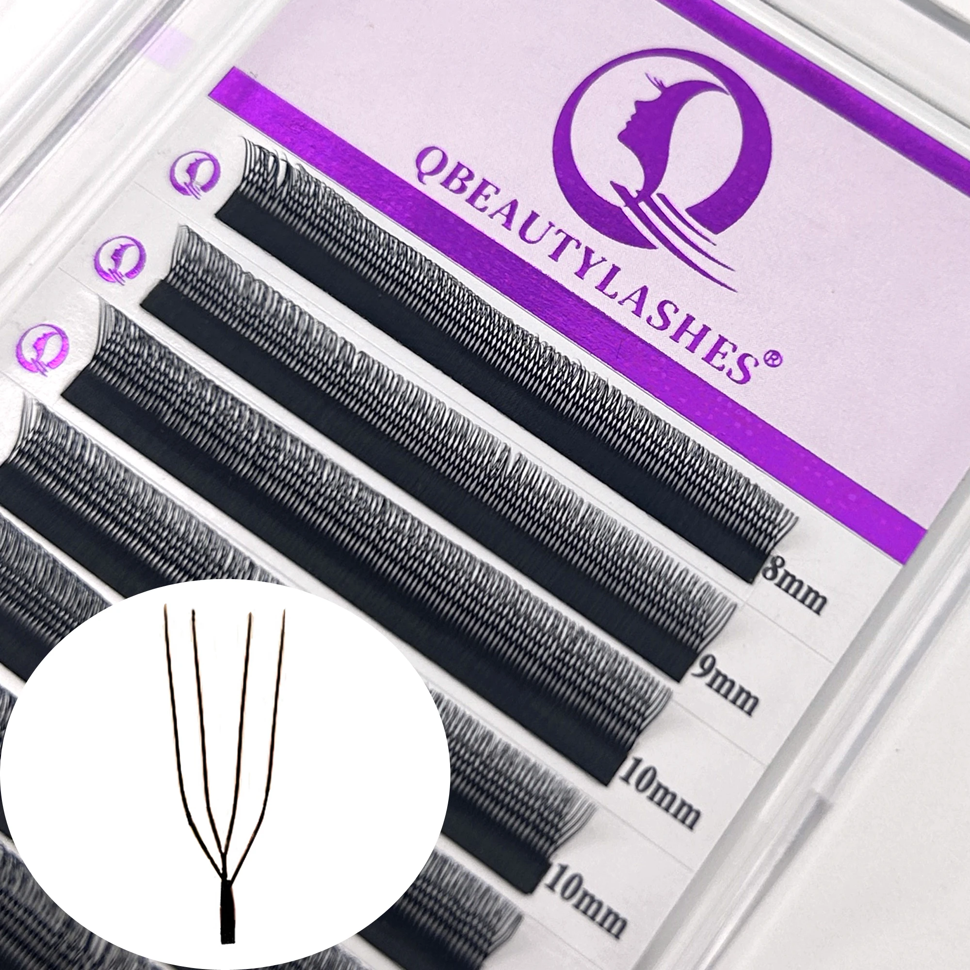 Qbeautylashes U forme 2D 3D 4D 6D W cils YY préfabriqués Volume ventilateurs Extensions de cils aspect naturel cils moelleux en gros
