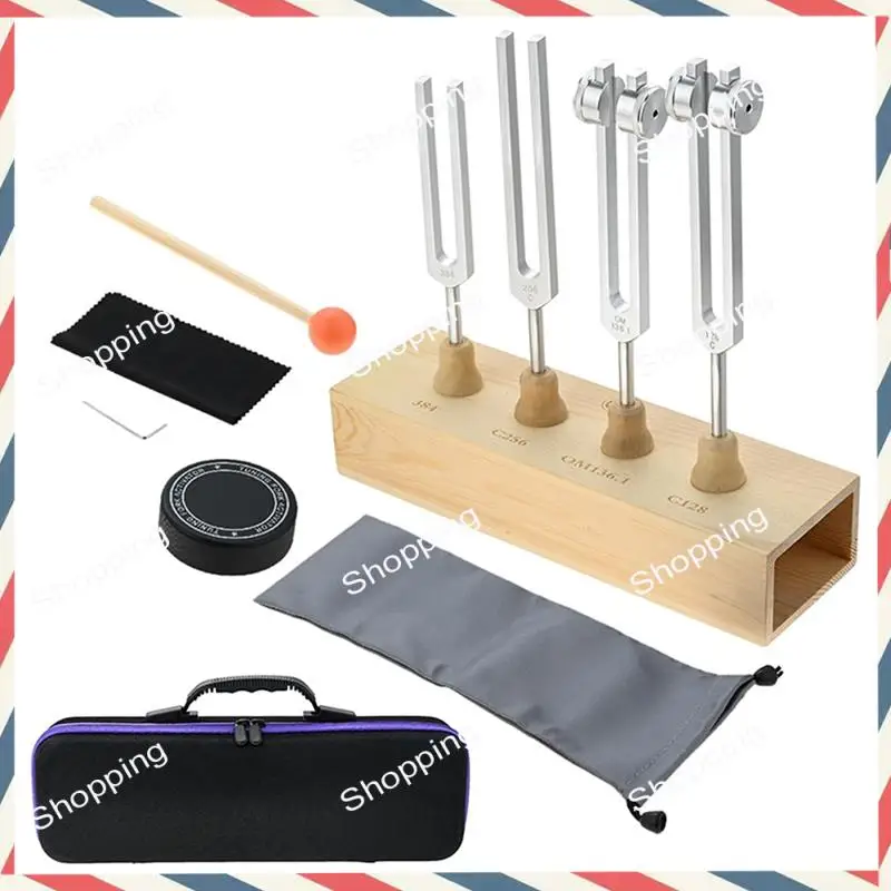 

A44M Professional 4Pcs Tuning Forks For Yoga And Meditation - 128Hz, OM136.1Hz, 256Hz, 384Hz With Sound Box And Activator Kit