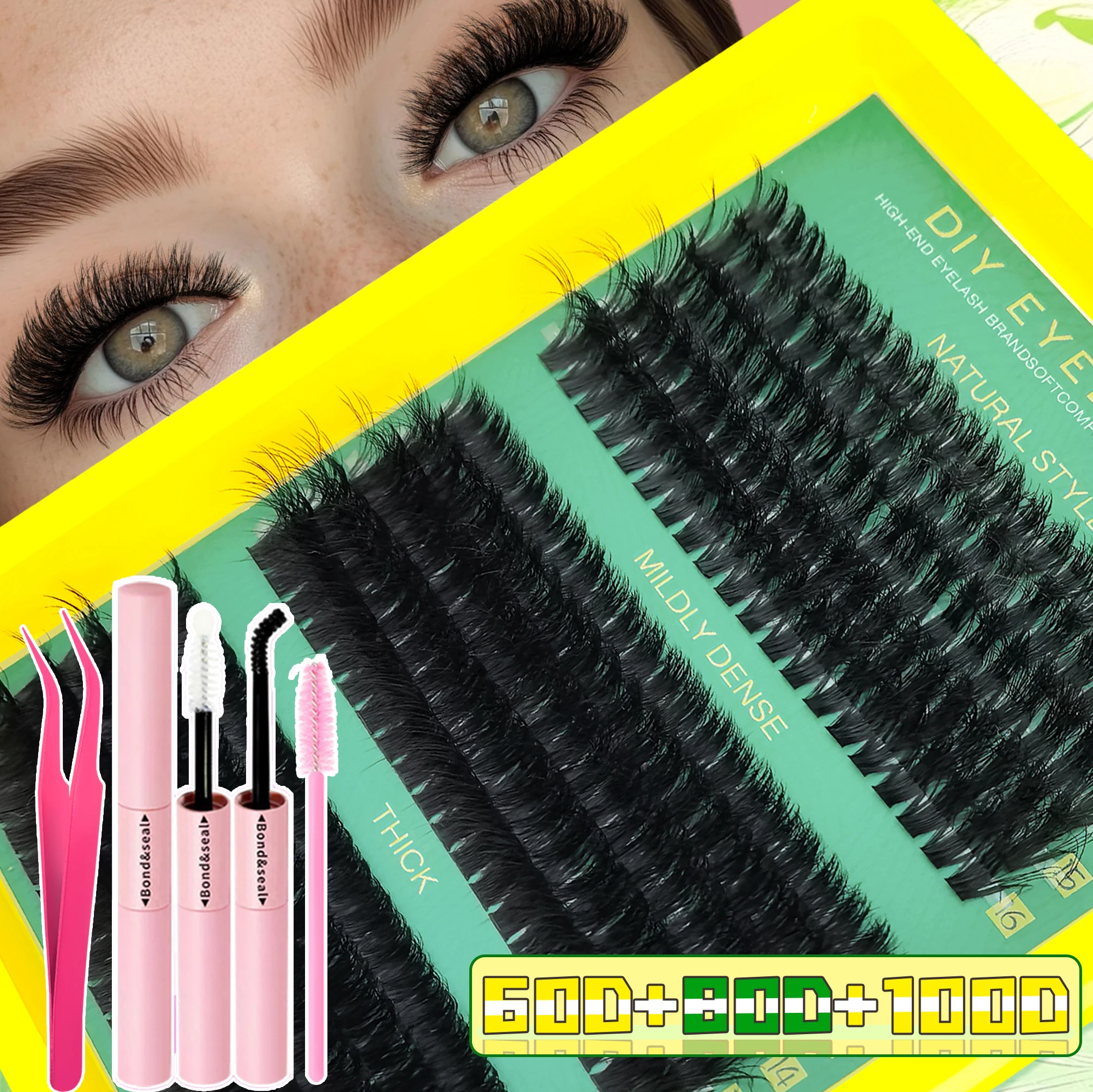 Dickes falsches Wimpern-Set – 6080100D, natürlich aussehendes Volumen und langanhaltender Komfort