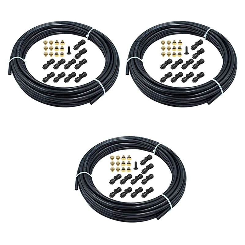ABFS 3X 1/4 Inch Slip-Lock Misting Nozzles Kit Fog Nozzles For Patio Misting System Outdoor Cooling System Water Mister