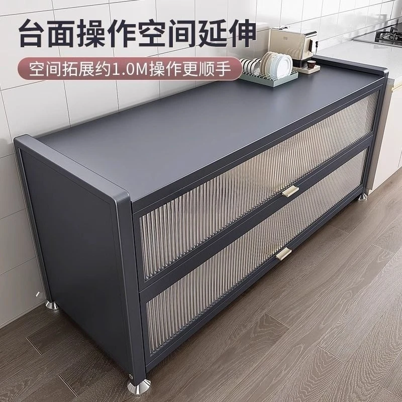 Kitchen storage rack, floor-standing multi-layer storage cabinet, sideboard cabinet