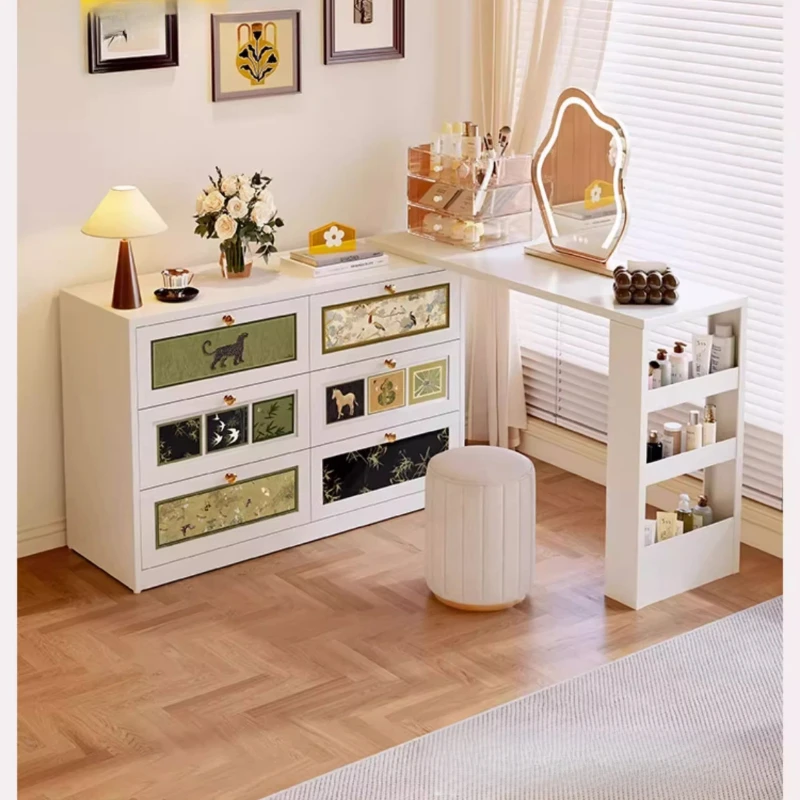 Drawers Makeup Dressing Table Bedroom Desk Chair Modern European Vanity Table Bedside Shelf Mesa De
