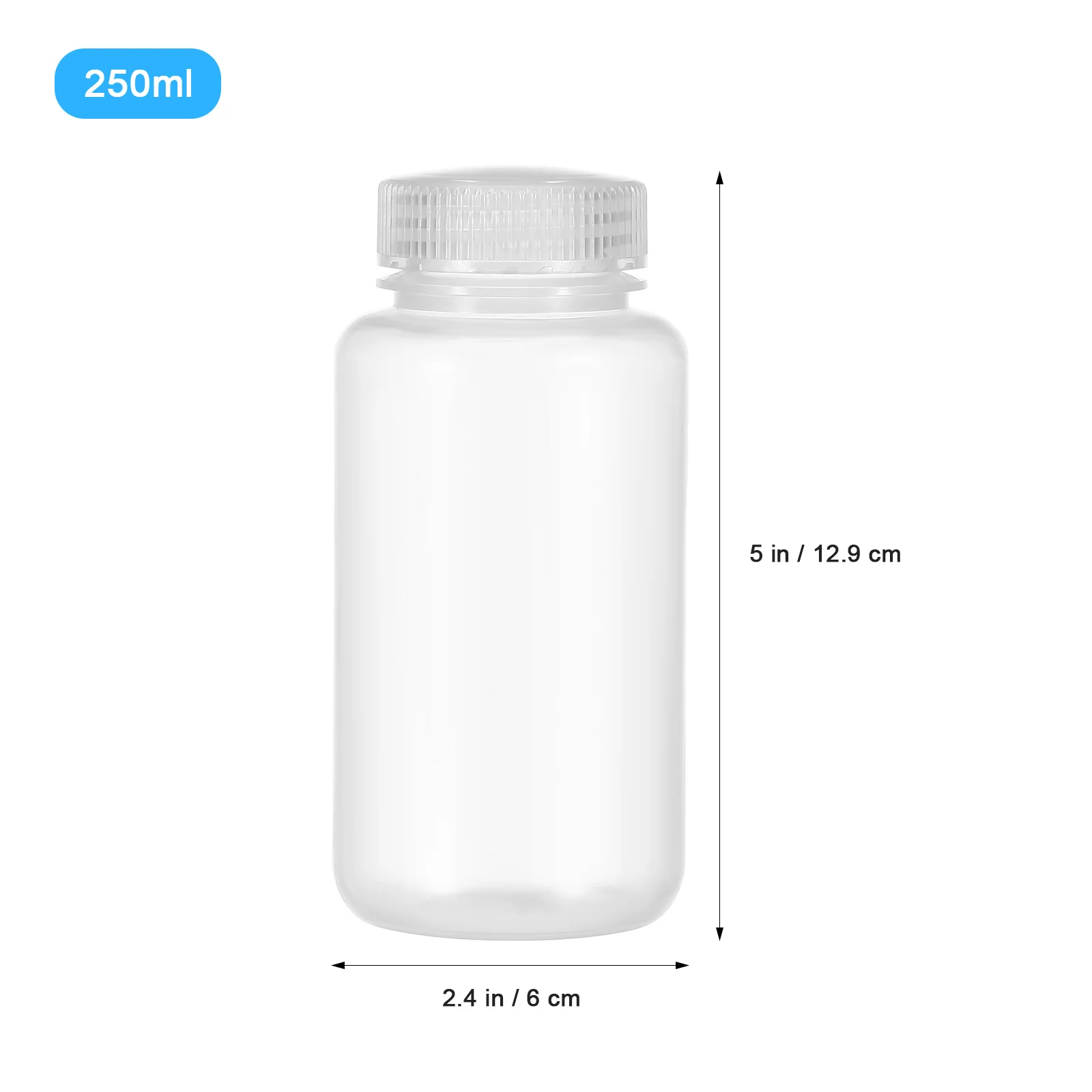 4Pcs Clear Plastic Reagent Bottles Screw Caps Lab Chemical Storage Travel Liquid Containers Plastic Travel Bottle