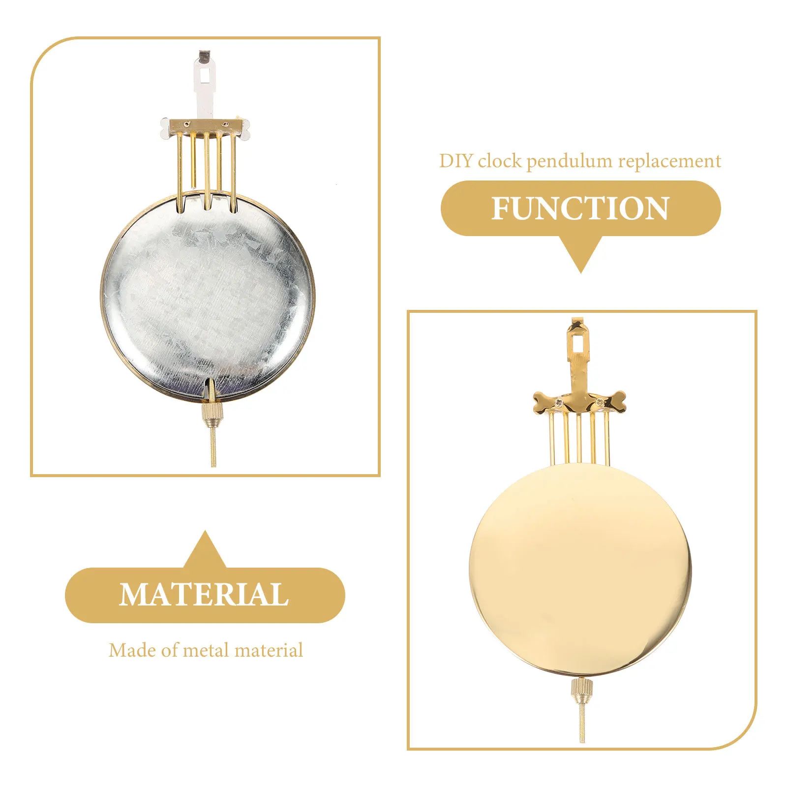 

Replacement Pendulum for Wall Clock Metal Clock Part Modern Mechanism Component Stylish and Fade Resistant Decoration Element