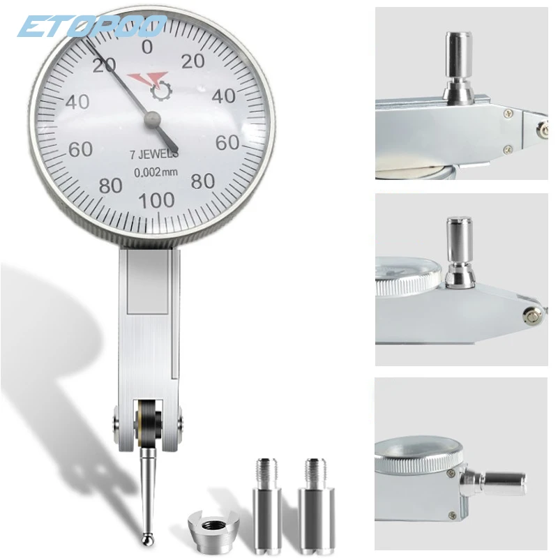 Imagem -05 - Dial Test Indicator Dial Nível Gauge Precisão Metric Diâmetro 00.2 mm 0.002 mm 0-0.8 mm 0.01 mm 7jeweld
