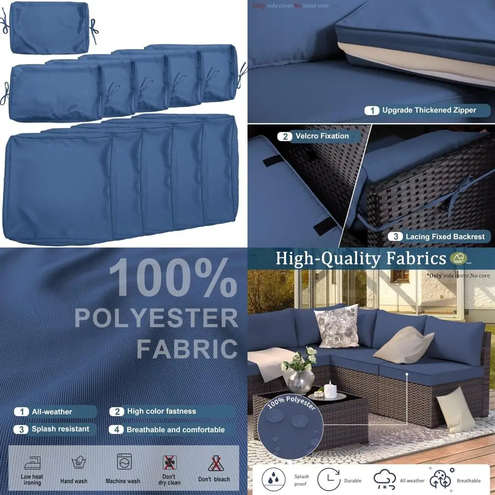 

weatherproof outdoor patio sofa cushion covers with zippered design