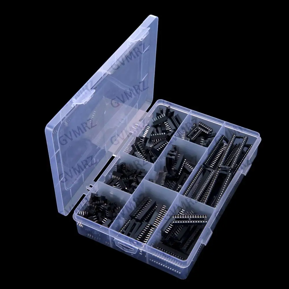 8Values 6P-40P ​​200PCS IC Socket Sample Package 6P 8P 14P 16P 18P 24P 28P 40P