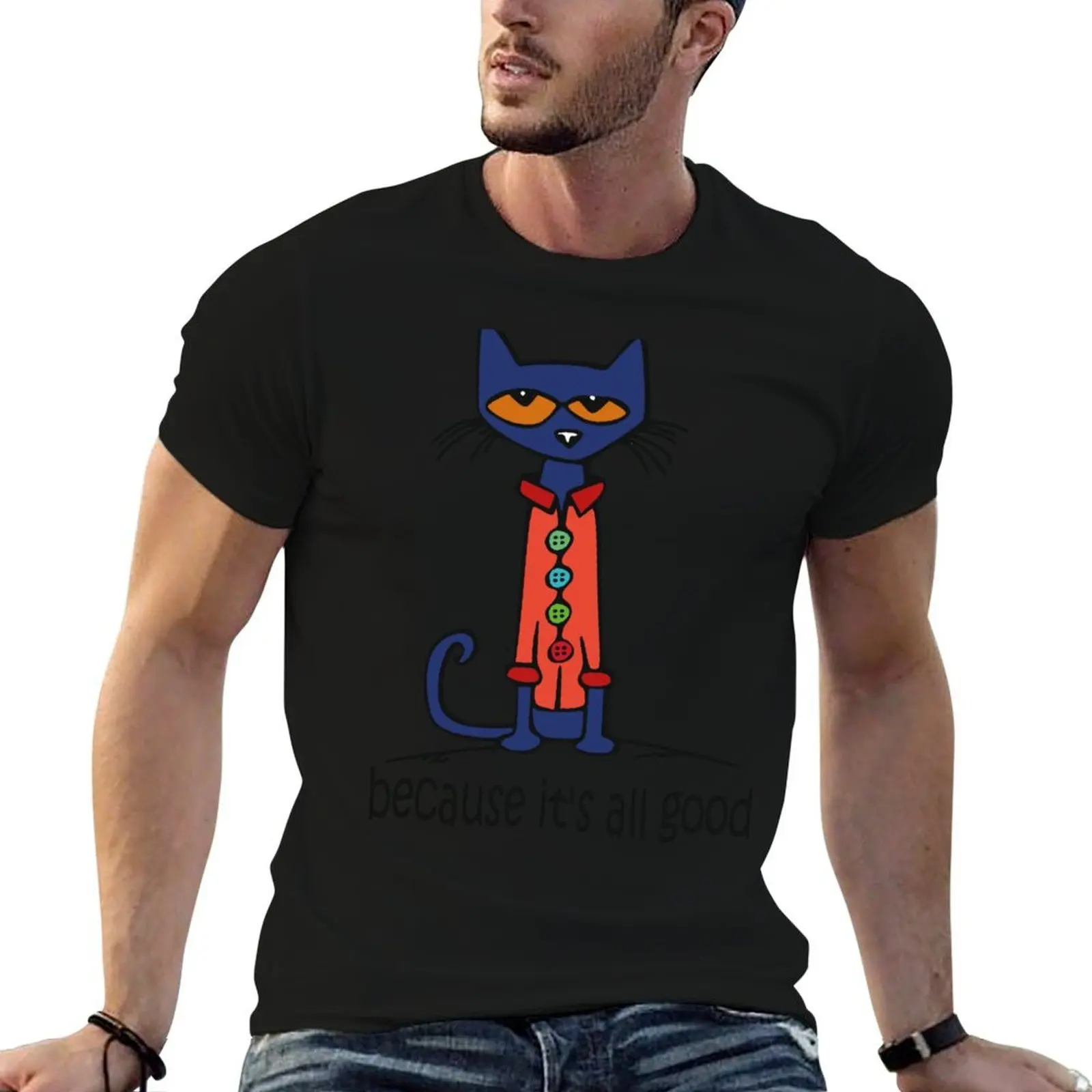 

Футболка Pete the cat, мужская футболка, роскошные мужские футболки, хлопковая футболка