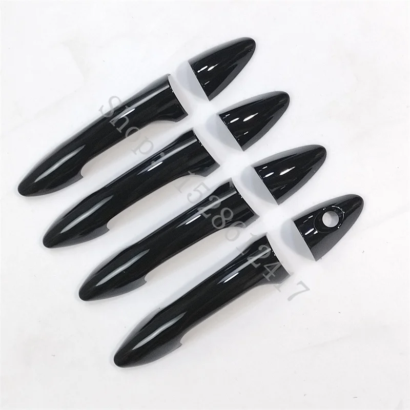 For Hyundai Solaris Verna i25 Accent Grand Avega 2010~2016 Glossy Black ABS Door Handle Cover car door handle protector trim view 2