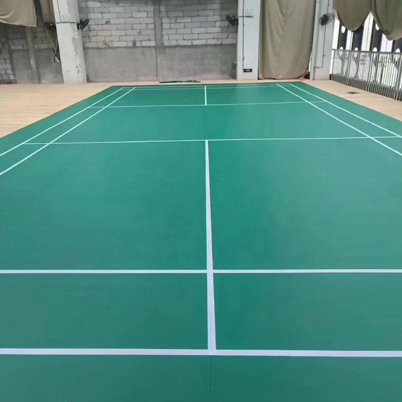 Beable BWF LOGO Print Badminton Court Mat 4.5mm to 8mm thickness In Green Blue Red Color Tennis Flooring Tiles