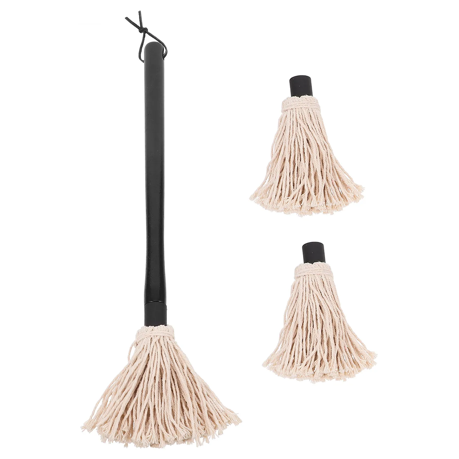 

Reusable BBQ Basting Mop 2 Replacement Heads Cotton Sauce Brush for Barbecue Grill Cooking Oil Tools Accessories