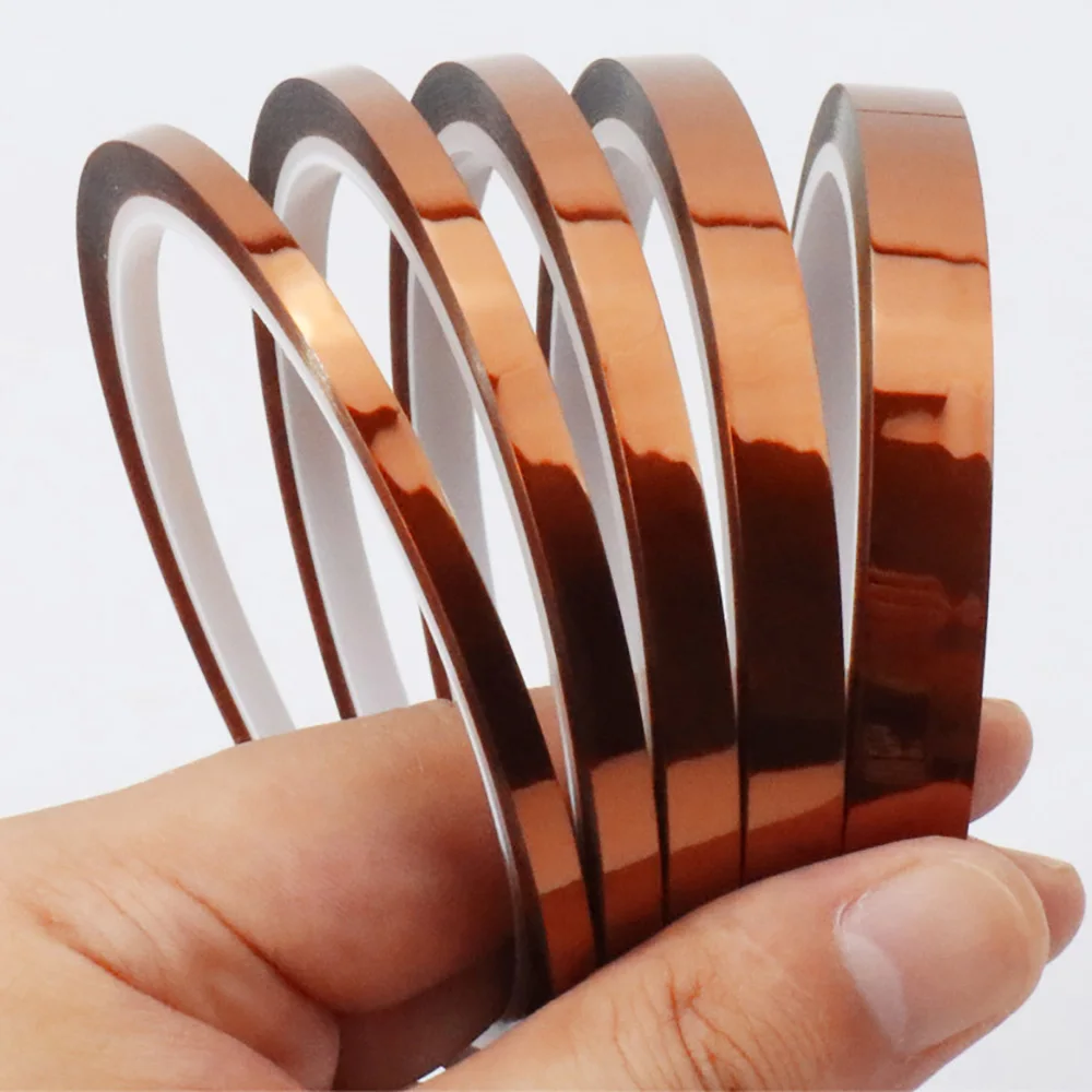 4mm-50mm High Temperature Adhesive Tape 3D Printing Board Polyimide Insulating Thermal Insulation Rotection PCB,BGA Kapton Tapes