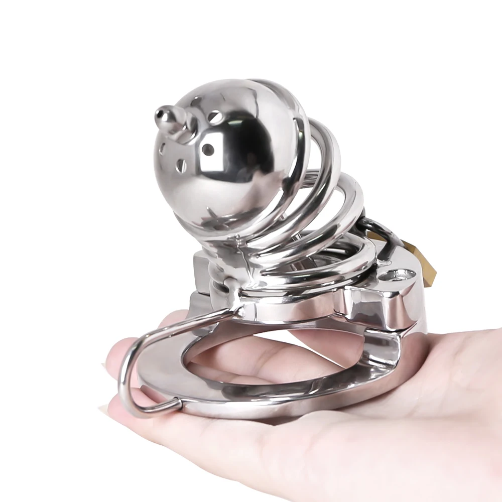 2-in-1 Metalen Cock Cage Kuisheid Met Urethrale Buis Balzakstretcher Mannen Testikels Bondage Rvs penis Ring Bdsm Seksspeeltjes