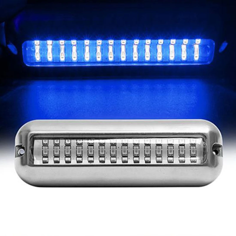 2PCS 42LED Yacht Underwater Light Stainless Steel Marine Boat Lamp Underwater Lamp IP68 Waterproof 80W Boat Accessories