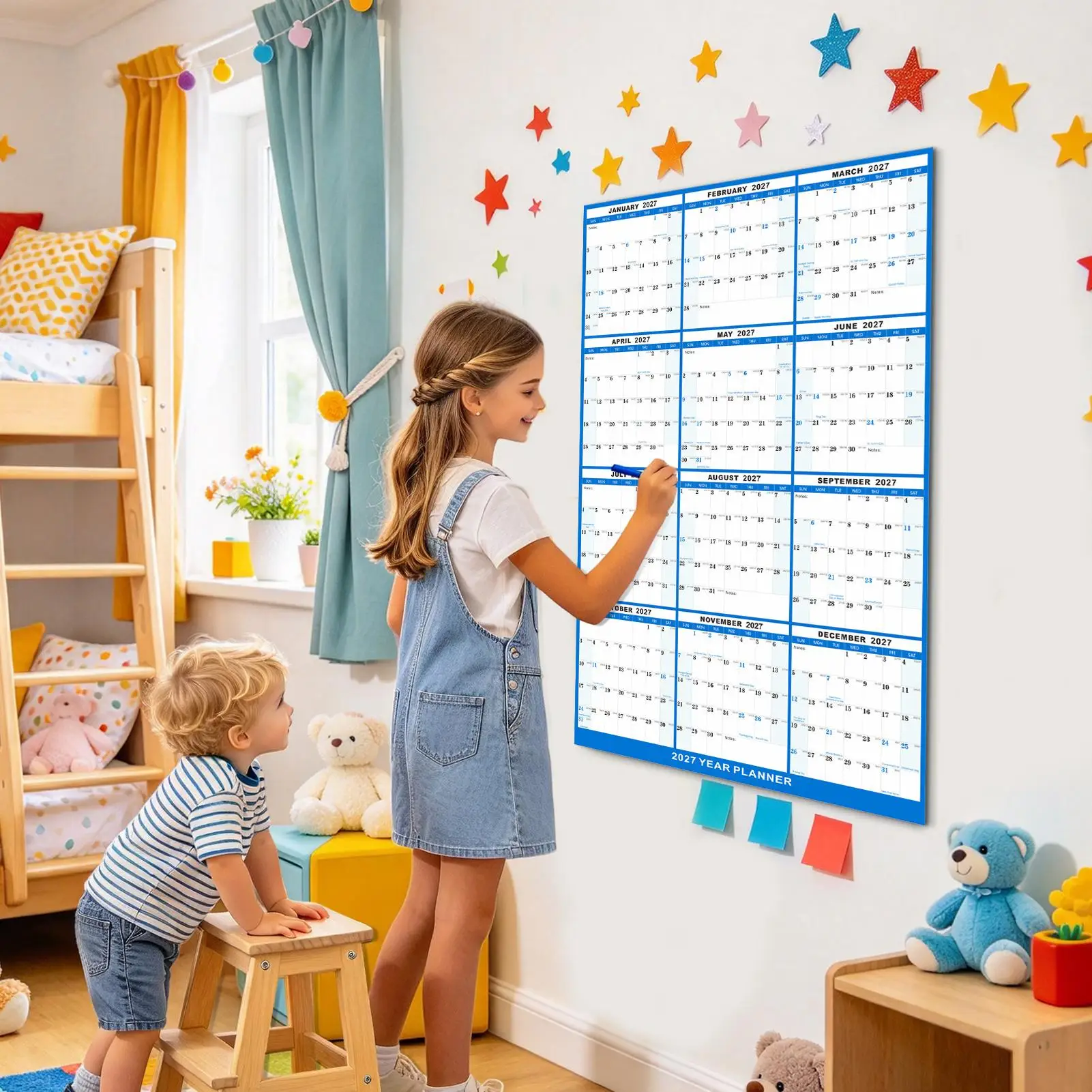 2027 Wall Calendar Wet And Dry Erase Laminated Reversible Planner 12 Month Wall Calendar For Organizing Planning Appointments