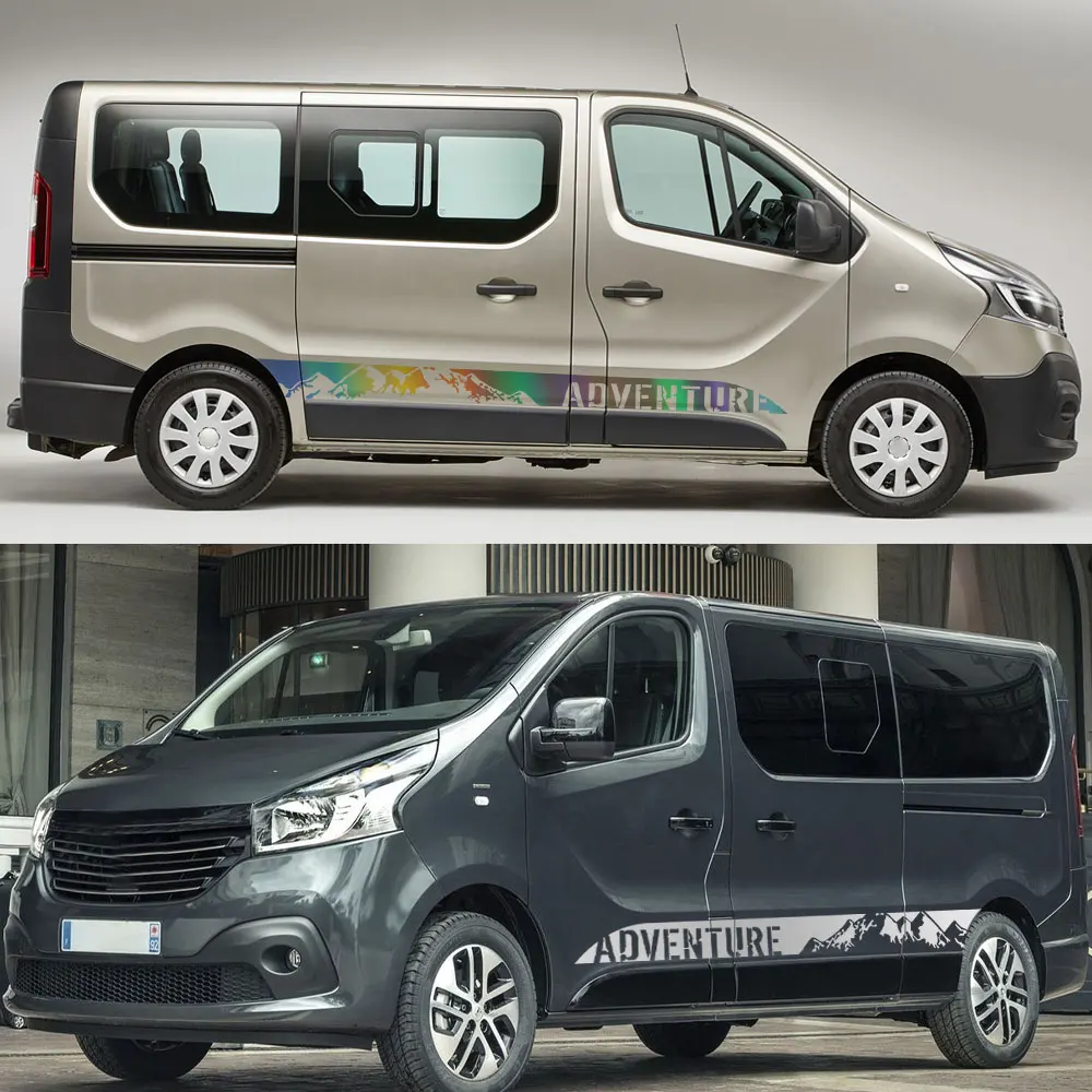 2PCS Car Door Stickers For Renault Trafic 3 2 MK1 MK2 MK3 Tuning Accessories Camper Van Side Motorhome Graphics Vinyl Film Decal view 4